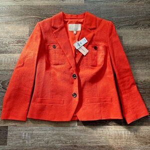 Banana Republic Blazer Women’s 8P Orange Button Front Career NWT Petite